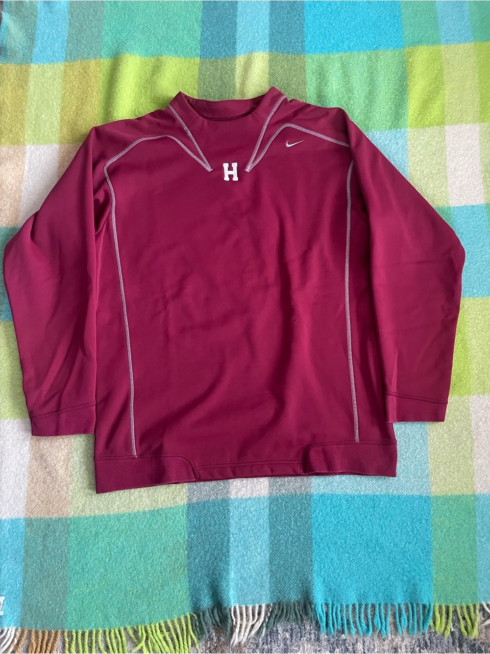 Vintage Harvard Nike Long Sleece Therma Fit Crewneck Burgundy